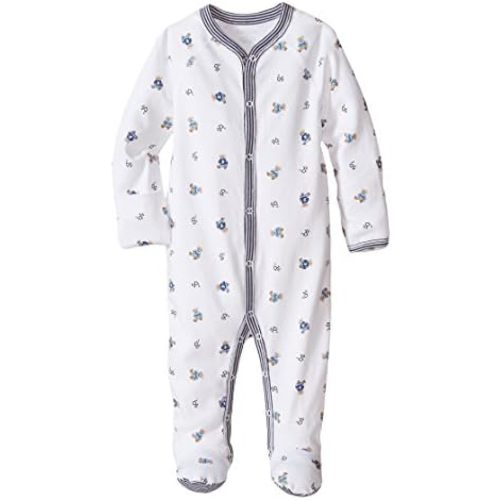 Ralph Lauren Baby Boys Bear-Print Cotton Footed Coverall White Multi