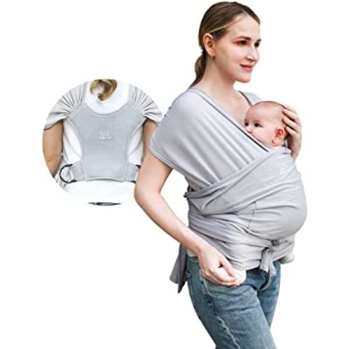 Baby Wraps Carrier/ Sling for Newborn to Toddler, Breathable and Hands Free, Adjustable Carriers (Light Grey)