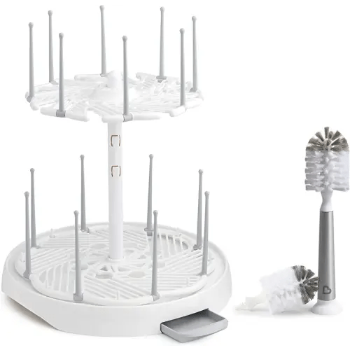 Munchkin® High Capacity Drying Rack and Shine™ Stainless Steel Bottle Brush