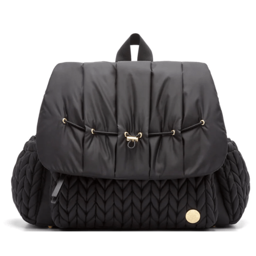 Levy Stylish Diaper Backpack - Black Herringbone