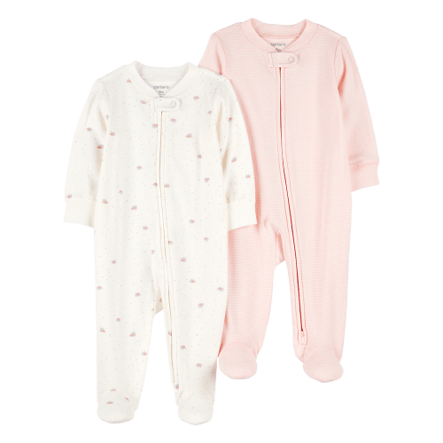 Multi Baby 2-Pack 2-Way Zip Cotton Sleep & Play Pajamas