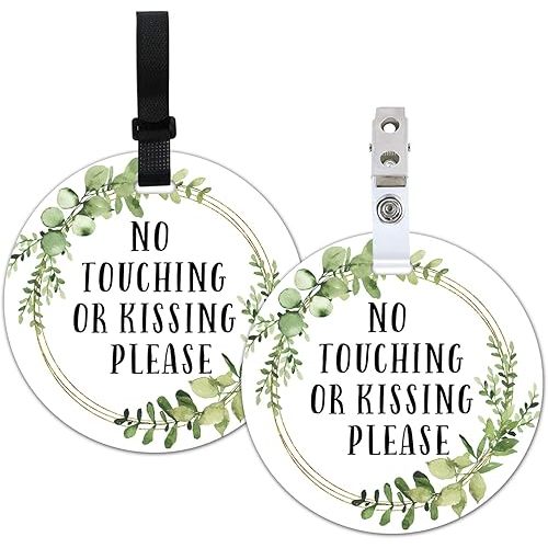 Don’t Touch Baby Sign, No Kissing Baby Car Seat Sign or Stroller Tag, 2 Pack Baby Stroller Car Seat Carrier Tag for Preemie Newborn (5 Inches)
