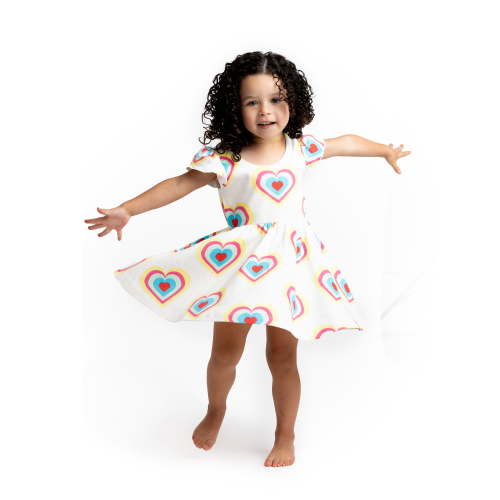 Paris Hilton x Monica + Andy Organic Cotton Baby & Toddler Short Sleeve Let's Dance Dress, Sizes 12 Months-5T