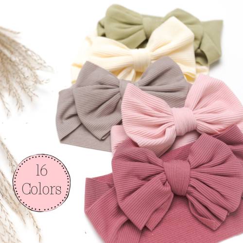 Bow baby headbands, newborn baby headbands, Baby Girl Headbands, baby turbans, baby girl bows, Ribbed COTTON Headband, Toddler Bow Headband