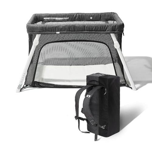 Guava Family Lotus Travel Crib | Certified Baby Safe Portable Crib with Mattress | Folding Portable Playpen for Babies & Toddlers | Play Yard with Lightweight Backpack Design | Compact Baby Travel Bed