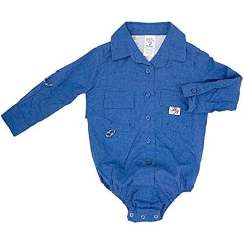 Baby Boys PFG Vented Fishing Shirt Button Up One Piece (8 Color Options)