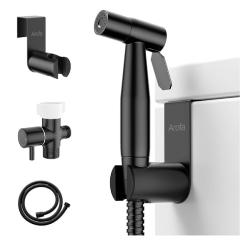 Arofa Black Bidet Sprayer for Toilet, Handheld Jet Sprayer Adjustable Water Pressure Muslim Shower with Bidet Hose, Bidets Faucet for Existing Toilets Cloth Diaper Spray for Baby/Feminine Wash