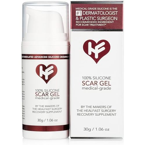 HealFast Silicone Scar Gel & Cream for Surgical Scars - Medical Grade Scar Treatment & Removal for Keloid, Acne, Burns, C Section, Stretch Marks - Physician Formulated Advanced Silicone Gel for Scars