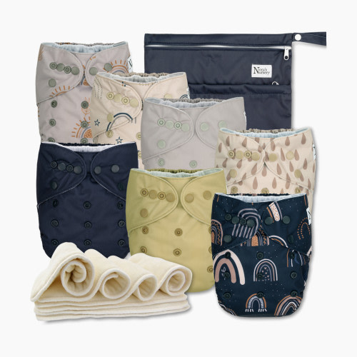 Nora's Nursery Cloth Pocket Diapers (7 Pack) - Sunshine & Rainbows