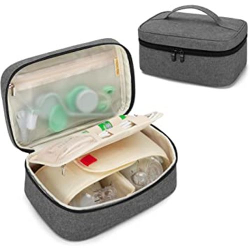 BAFASO Wearable Breast Pump Bag Compatible with Elvie and Momcozy Breast Pump, Case for Wearable Breast Pump and Extra Parts (Patent Pending), Gray