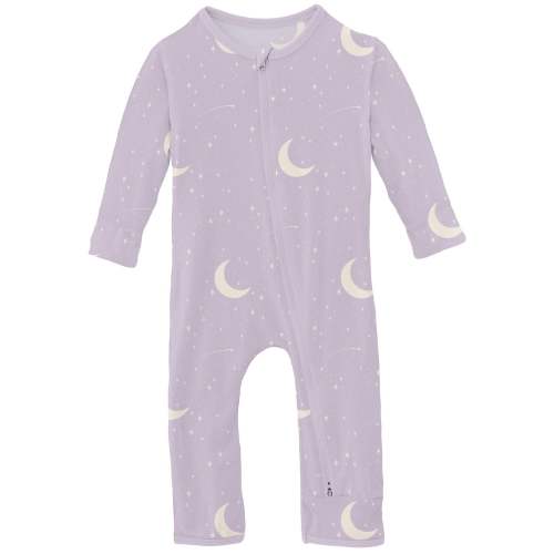 Print Coverall with 2 Way Zipper in Thistle Starry Sky & Moon 12M-18M