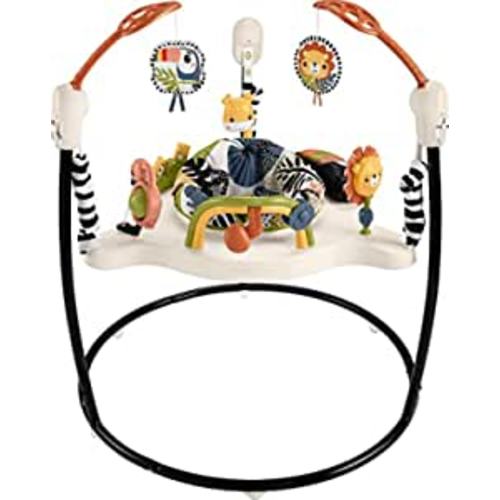 Amazon.com: Fisher-Price Baby Bouncer Palm Paradise Jumperoo Activity Center With Music Lights Sounds And Developmental Toys : Baby