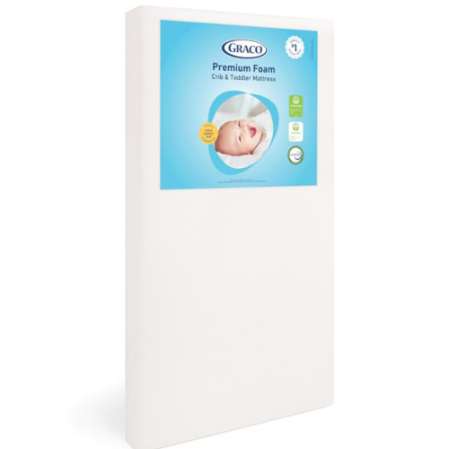 Graco Premium Crib & Toddler Mattress – GREENGUARD Gold Certified, CertiPUR-US Certified Foam, Machine Washable Cover with 100% Waterproof Surface, Fits Standard Full Size Baby Crib and Toddler Bed