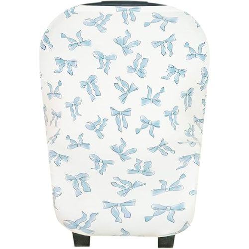Baby Car Seat Cover Canopy and Nursing Cover Multi-Use Stretchy 5 in 1 Gift "Daphne" by Copper Pearl