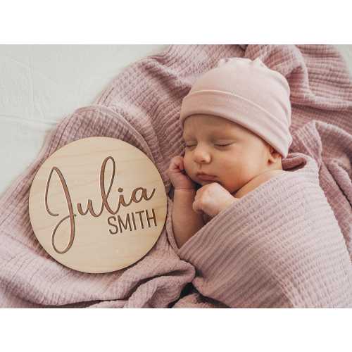 Engraved Baby Name Sign, Personalized Wooden Name Plaque, Newborn Announcement Sign, Hospital Photo Prop, Baby Shower Gift, Baby Keepsake