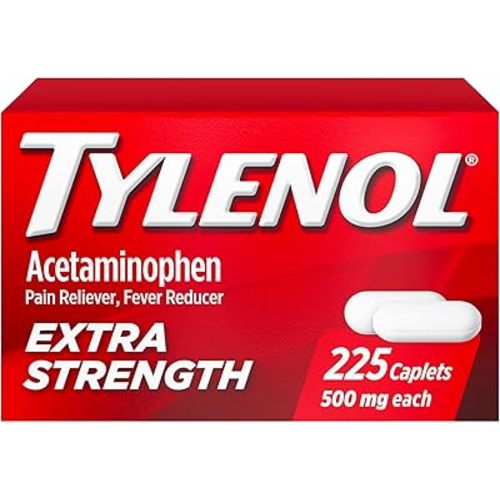 Tylenol Extra Strength Caplets with 500 mg Acetaminophen, Pain Reliever and Fever Reducer for Headache, Backache, Toothache & Minor Arthritis Pain Relief, 225 Count