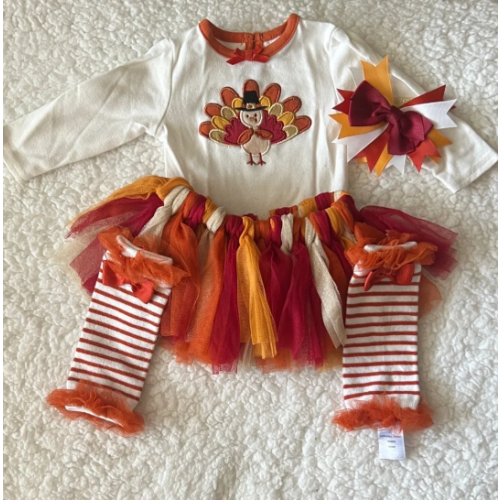 Baby Essentials Turkey Tutu Set - Red, Orange, White