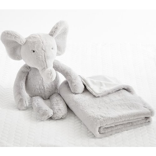 Plush Elephant Stuffed Animal and Blanket Set