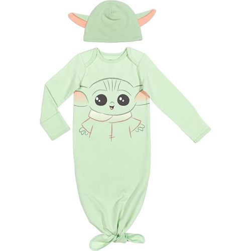 STAR WARS The Child Cosplay Baby Cosplay Sleeper Gown and Hat Newborn to Infant