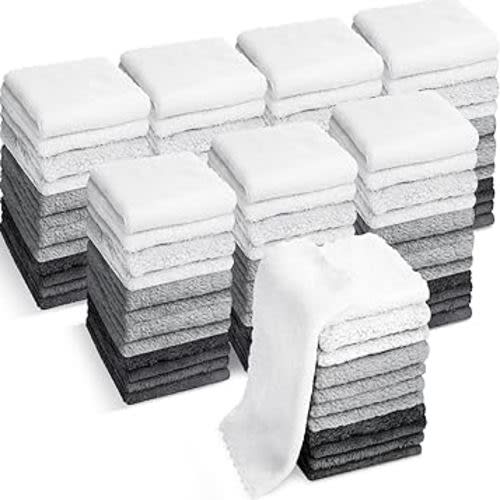96 Pack Baby Washcloths Bulk 10 x 10 Inch Soft Microfiber Coral Fleece Baby Face Towels Absorbent Wash Cloths for Baby Newborn and Toddler, Gentle on Sensitive Skin for Face and Body(Assorted Color)