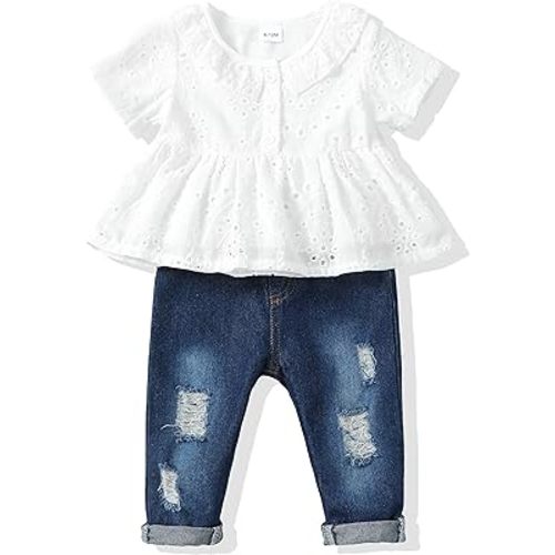 Renotemy Baby Girl Clothes Toddler Girl Clothes Outfits Infant Clothing Floral Pants Set Cute Clothes Set for Girls
