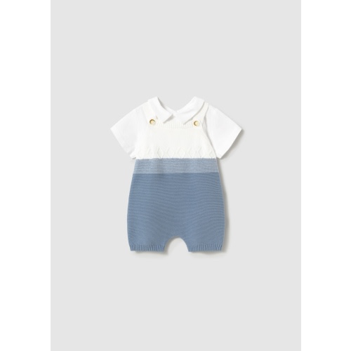Newborn Knit Dungaree Set with T-Shirt