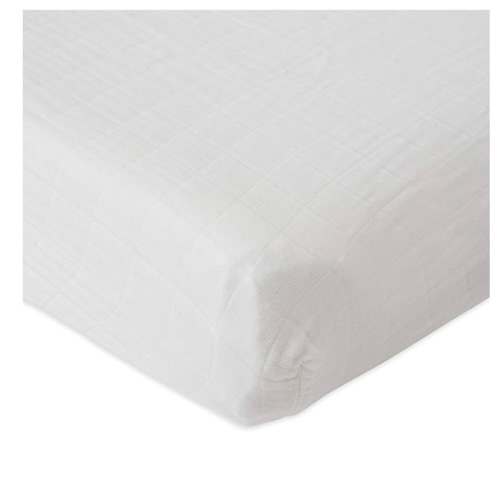 Little Unicorn Premium Changing Pad Cover | Extra Soft & Breathable Muslin Fabric (White)
