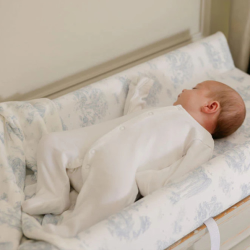 Spring Toile Blue Contour Change Pad | The Gilded Bird – The Gilded Bird US
