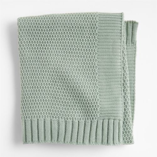 Personalized Bubble Knit Verte Green Baby Stroller Blanket
