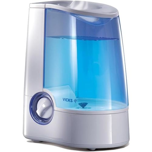 Vicks Warm Mist Humidifier - Air Humidifier for Bedroom, Home & Large Room, Baby, Kids and Adults Soothing Steam Vaporizer for Cough, Congestion, Allergies & Dry Air, VapoSteam Compatible