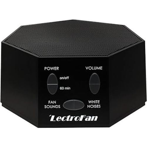 Adaptive Sound Technologies LectroFan Classic White Noise Machine - Compact Sleep Sound Machine for Bedroom, Travel, Study & More - 20 Non-Looping Fan & White Noise Variations - Black