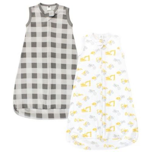 Hudson Baby Cotton Long-sleeve Wearable Sleeping Bag, Sack, Blanket, Construction Vehicles Sleeveless, 3-9 Months
