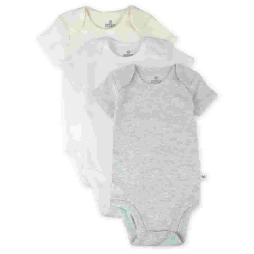 Honest Baby Clothing Organic Cotton Short Sleeve Bodysuits 3 Pack (Preemie-24 Months)