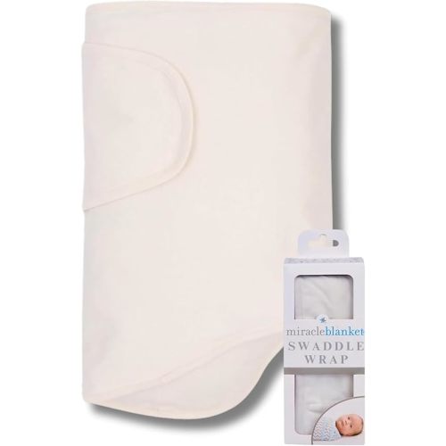 Miracle Blanket Swaddle Wrap - Boy, Girl, or Neutral Receiving Baby Blanket - Soft, Wearable Sleep Sack Essential for Newborns and Infants (Natural Beige)