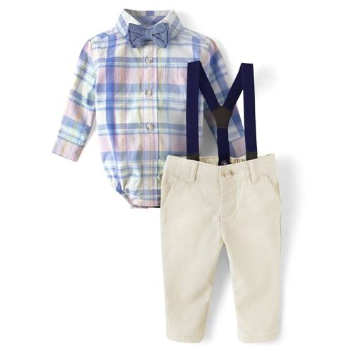 Gymboree baby-boys 2-piece Special Occasion Top and Pant Suspender Set Seasonal