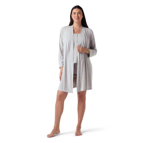 Ingrid & Isabel For Every Belly Women's Maternity Ribbed Robe, Sizes S-XXXL