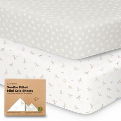 Keababies Mini Crib Sheets For Baby Girls, Boys, 2-pack Soothe Pack And Play Sheets Fitted, Organic Pack N Play Mattress Sheet (keasafari)
