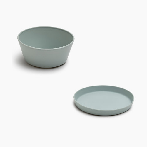 AEIOU Toddler Bowl & Plate Set - Sage