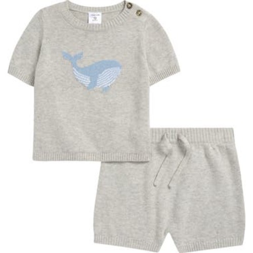 Icon Short Sleeve Cotton Blend Sweater & Shorts Set, 3M
