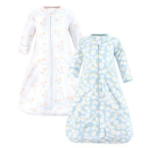Hudson Baby Infant Girl Cotton Long-sleeve Wearable Sleeping Bag, Sack, Blanket, Mixed Daisy, 18-24 Months