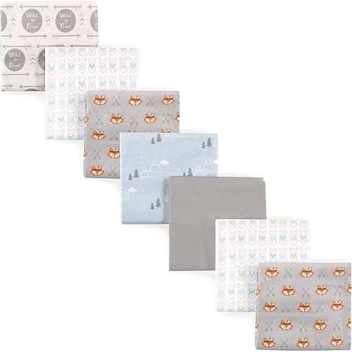 Luvable Friends Unisex Baby Cotton Flannel Receiving Blankets, Wild & Free, One Size