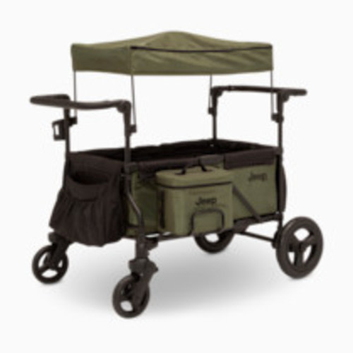 Delta Children Jeep Deluxe Wrangler Wagon Stroller with Cooler Bag & Parent Organizer