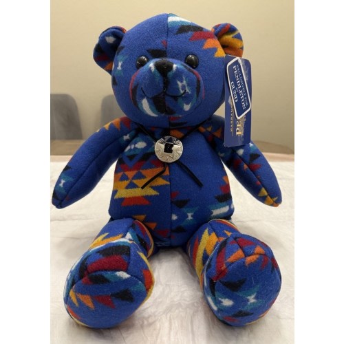 Pendleton by Gund 15" Stuffed Bear Navy Blue Chief Joseph Blanket Pattern NEW WT