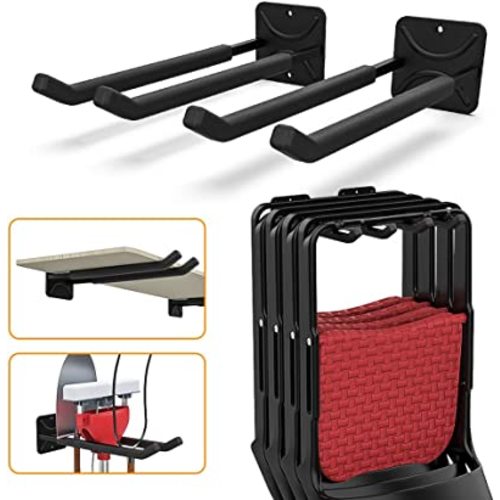 TORACK Garage Hooks Heavy Duty Tool Organizer, Wall Mount Hanger Rack Garage Storage Utility Hooks for Car Tires, Ladders, Chairs, Strollers, Power Tools, Garden Tools (2 Pack, 12.4" Hook)
