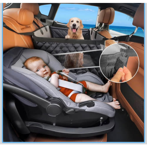 MIXJOY Dog Car Seat for Large Medium Dogs, Back Seat Extender for Pets, Waterproof Pet Carseat for Medium Sized Dog, Hammock for Pet, with Storage Pocket for Cars/SUV/Truck(L-28 * 22 * 20.5in)