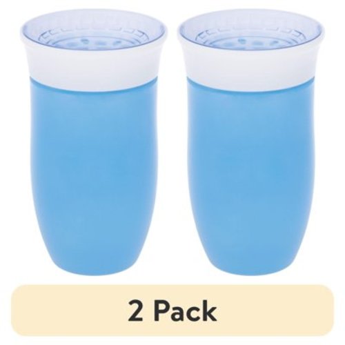 (2 pack) Nuby 360 Wonder Leak-Free Insulated Sippy Cup, Blue and White, 10 fl oz