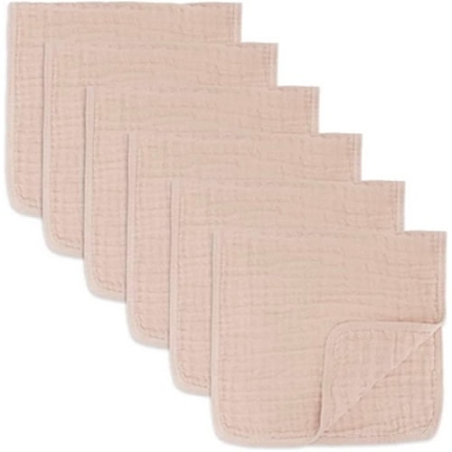 Muslin Burp Cloths 100% Cotton (Blush, Pack of 6)