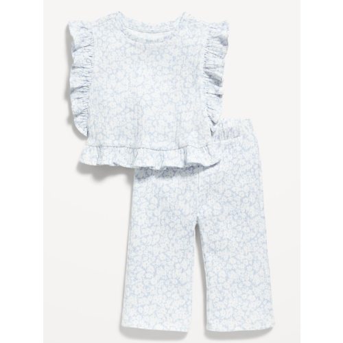 Short-Sleeve Ruffle-Trim Top and Wide-Leg Pants for Baby