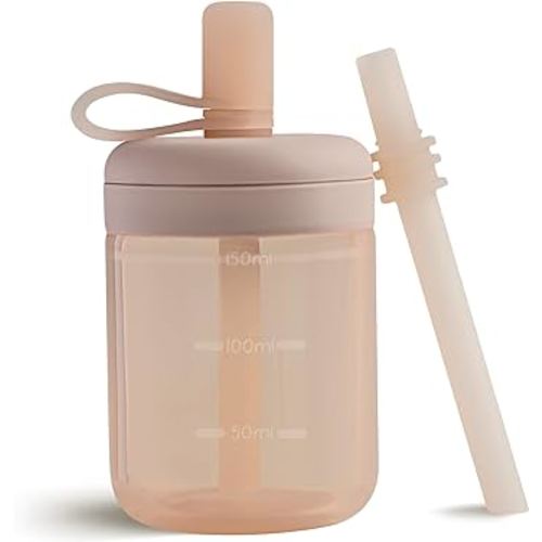 Moonkie Baby Training Cup Silicone Straw Cup | BPA-Free Drop-Proof Sippy Cups for Infants Toddlers and Kids 6 Months+ | 5 oz, 1pack, DX-BTC-01