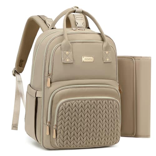 Diaper Bag Backpack - Large Multi functional, Boys, Girls & Baby Travel Essentials Tote with Changing Pad, Insulated Pockets, Stroller Straps, Waterproof - Diaper Bag for Mom & Maternity (Brown Taupe)